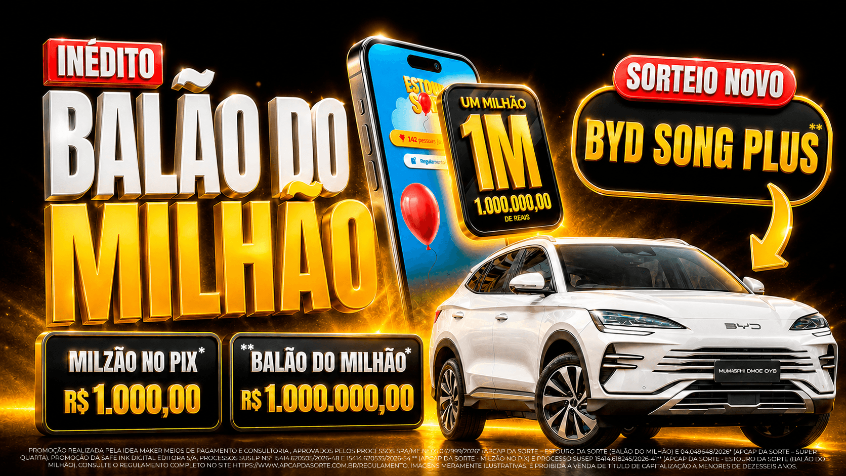 Banner oficial da campanha Balão do Milhão
