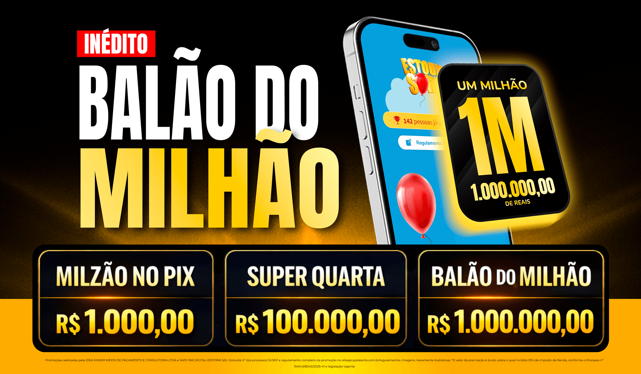 Banner oficial da campanha Balão do Milhão